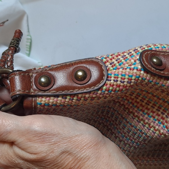 Fossil Multi Color Basket Weave Straw Purse - Picture 16 of 16